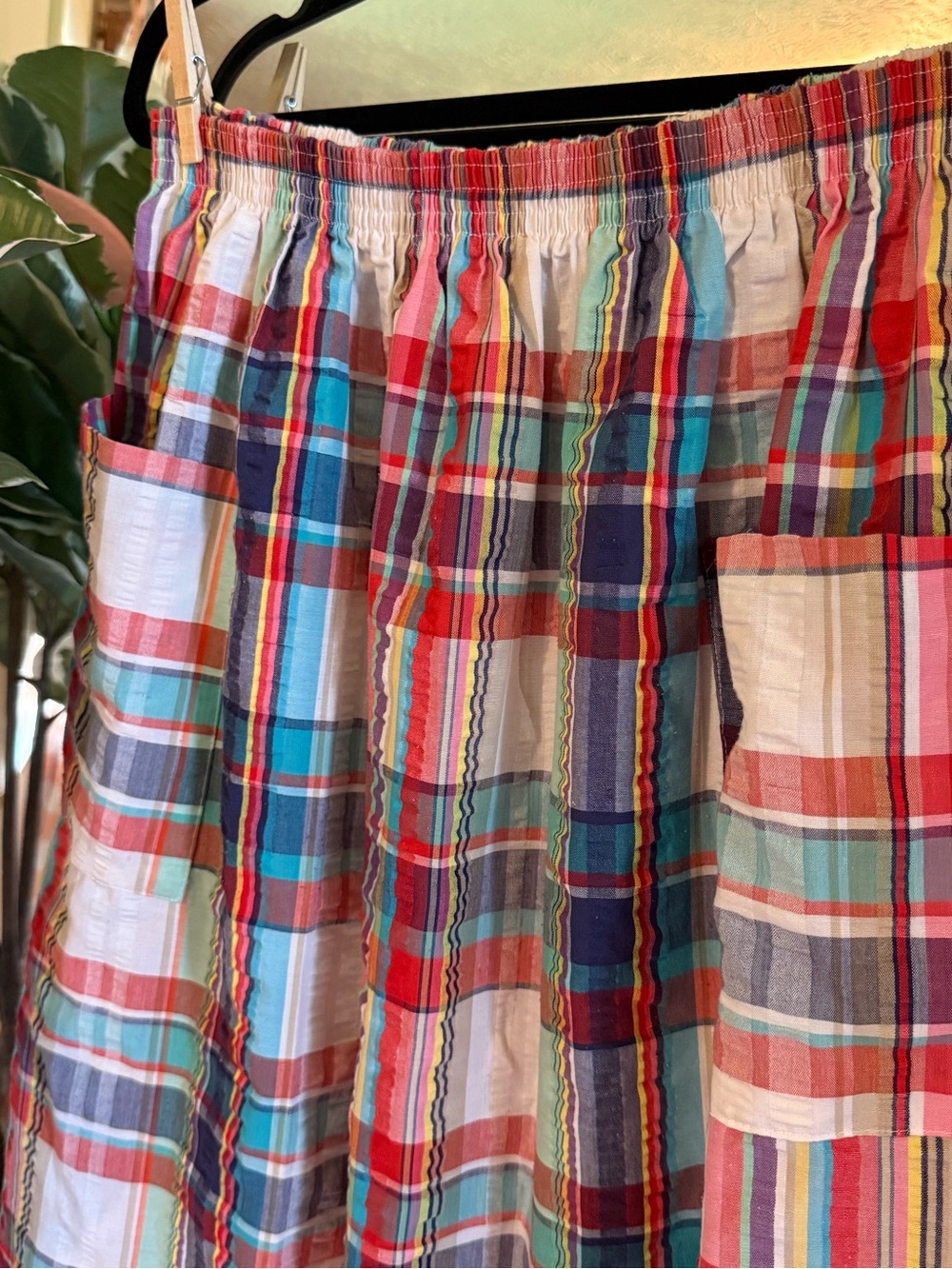 Steeple Chase colorful plaid print midi skirt - Picture 3 of 5